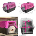 Portador de filhote de cachorro de estimação gato rosa gaiola de viagem portátil 19 polegada pequeno cão canil